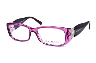 BVLGARI 4035-B 5058 Crystal Transparent Violet size 54/16/135 Italy Eyeglasses - Image 1 of 4