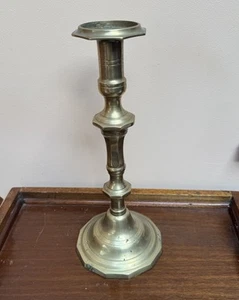 Antique Heavy Brass Georgian Candlestick Collectable 29.5cm - Picture 1 of 8