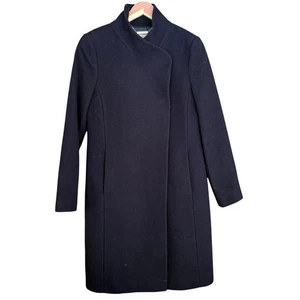 Hobbs London Wool Coat 6 US 10 UK Navy Blue Academia Prep Old Money Capsule - Picture 1 of 6