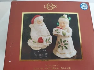Lenox Holiday Santa And Mrs Claus Salz- und Pfefferstreuer Neu - Bild 1 von 7