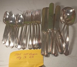 Vintage WM Rogers MFG. Co. 1865 AA Silverplate Flatware Serving Spoons Forks Etc - Picture 1 of 7