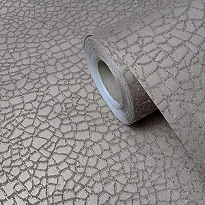 Glassbeads sparkle bronze metallic fractal cracks geo lines textured Wallpaper - Picture 1 of 14