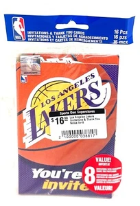 LOS ANGELES LAKERS PARTY INVITATIONS AND THANK YOU NOTES 8 OF EACH - Picture 1 of 2
