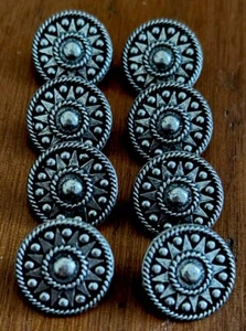 Vintage Pewter Buttons!! 8 🌟 Starburst 11/16”Norwegian - Picture 1 of 9