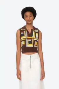 Sea New York Womens Agnes Crochet Vest Sweater Wool Multi Color Size Medium - Picture 1 of 5