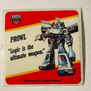 Transformers Original G1 1985 Prowl Sticker from Action Cards - Picture 1 of 1