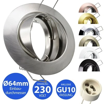 LED GU10 Einbaustrahler Einbau Decken Spot Einbaurahmen Strahler Leuchte Lampe - Bild 1 von 3