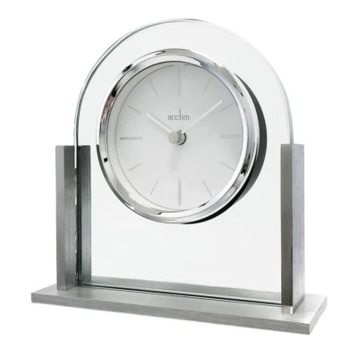 Acctim Wootton Mantel Clock Quartz Glass & Brushed Metal Energy Efficient - Image 1 of 2