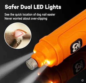 Dog Nail Grinder 2 LED Light New Version 2Speed Electric Pet Nail Trimmer Casfuy - Picture 1 of 9