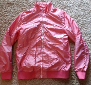 Jacket Windbreaker Womens Medium Track USP Wind White Pink Zipup - Picture 1 of 11