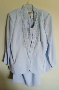 Morgan Miller 2-Piece Size 22W Jacket Skirt Suit blue Lined Embroidered NWT VTG - Picture 1 of 15