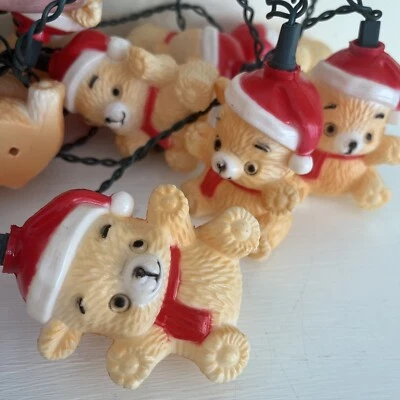 Molde soplado vintage luces de Navidad oso de peluche plástico duro hilo de luz Foto 1 de 4