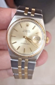 VINTAGE ROLEX OYSTERQUARTZ DATEJUST REFERENCE 17013 STEEL AND GOLD 36MM. - Picture 1 of 12