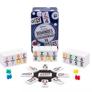 Regal Games Doppel 12 farbige Zahlen Dominosteine Mexikanischer Zug Spiel Set mit Hub... - Bild 1 von 6