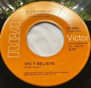 Elvis Presley - Only Believe / Life 7" 45 RPM Soft Rock, Gospel VG - Imagen 1 de 2