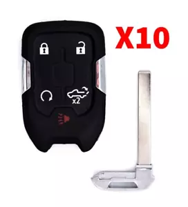 New Pack Lot of 10 Replacement Chevy GMC Remote Smart Key Fob Shell Case Blade - Picture 1 of 4