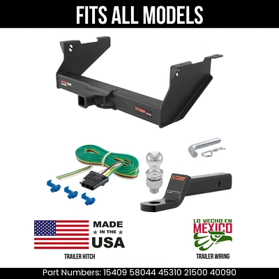 Сцепное устройство для прицепа 2013 Ram 3500 4-контактная проводка шарик 2 дюйма подходит для буксировки всех Curt 17K 2 дюйма - Изображение 1 из 4