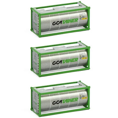 3 Units Evemodel N Scale 20ft Oil Tank Container 1:160 20' Tanktainer C15023 - Image 1 of 4