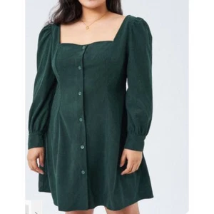 Cider Corduroy Dress in Dark Green, Womens size 0XL - Picture 1 of 7