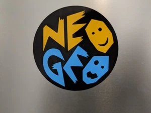 2 - Arcade Round NEOGEO Neo GEO Gloss Yellow/Blue Vinyl Decal Sticker 3"x 3" - Picture 1 of 1