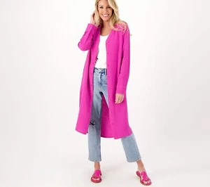Candace Cameron Bure con bottoni garza anteriore fantastico fucsia XXS nuovo - Foto 1 di 2