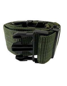 Unisex 3 Inch Width Green Canvas Military Style Inspired Adjustable Belt - Picture 1 of 8