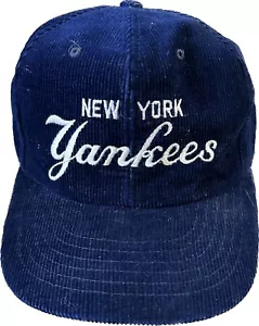 De colección años 80 Yupoong Nueva York Yankees Pana Guión Snapback Sombrero Azul Marino - Imagen 1 de 8