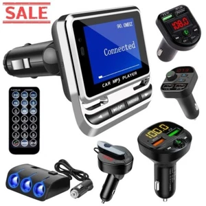 In Car Wireless Bluetooth 5.0 FM Transmitter AUX Receiver Adapter 2 USB Charger - Picture 1 of 82