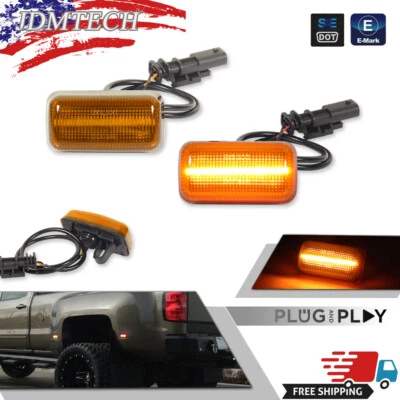 Luces de señalización laterales LED HD + RH para Silverado Sierra 2500 3500 2015-2023 Foto 1 de 4