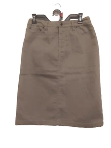 Liz Claiborne Y2K Olive Green Denim Skirt Preppy Academia Casual Women SZ 4 - Picture 1 of 6