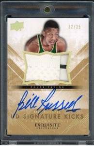 2013-14 Exquisite Collection UD Signature Kicks Sole/35 Bill Russell Auto HOF