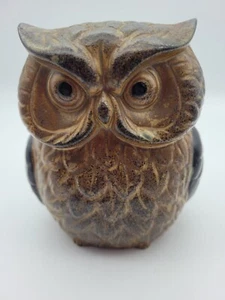 Banco monete gufo marrone ceramica vintage doppia faccia Giappone - Foto 1 di 10