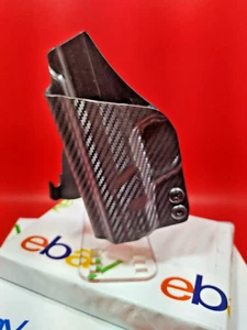 Smith & Wesson Shield .45 OWB Lft Draw Hip Hug Paddle Holster Carbon Fiber Kydex - Picture 1 of 13