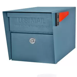 Mail Manager Locking Post Mount Mailbox with High Security Century Blue Delivery - Picture 1 of 10