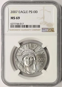 Estatua de la Libertad Platinum Eagle 2007 NGC MS69 - Imagen 1 de 4