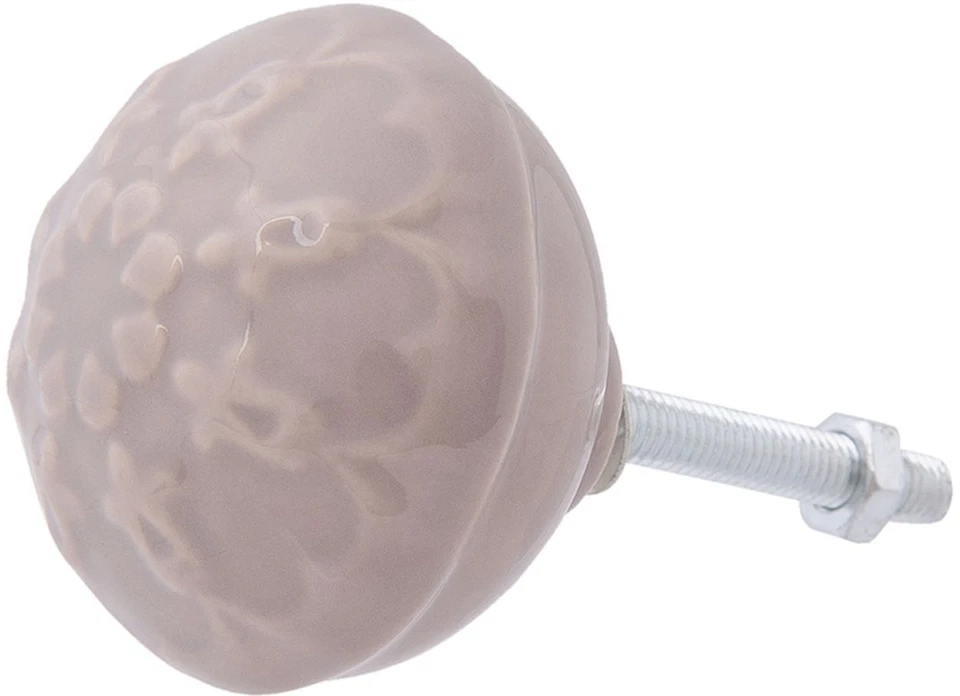 Clayre & Eef 63820 Türknopf Ø 4 cm Beige Keramik Blumen Rund - Bild 1 von 1