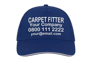 Gorra de béisbol de trabajo personalizada ajustadora de alfombras personalizada teléfono de empresa correo electrónico trabajo trabajo - Imagen 1 de 10