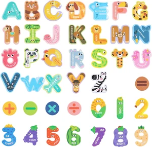 Magnetic Alphabet Letters and Numbers Set, ABC Animal Magnets for Kids, 41 PCS E - Picture 1 of 12