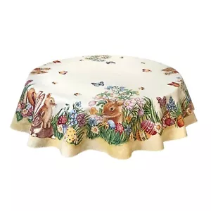Round Tablecloth for Easter Bunny Holiday Tapestry Table Cover Luxury Tablecloth - Picture 1 of 6