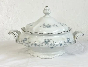 Vint. Johann Haviland Bavarian China Covered Server Blue Garland - Picture 1 of 3