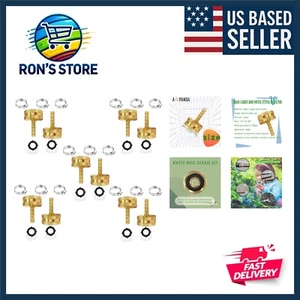 Solid Brass Water Hose Repair Connectors - 10PC Set with Stainless Steel Clamps - Picture 1 of 9