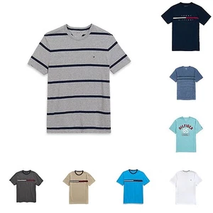 TOMMY HILFIGER Clásico Hombre Camiseta Todo Tallas Nwt 100% Algodón Azul Blanco - Imagen 1 de 15