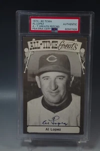 AL LOPEZ PSA 1973 80 TCMA POSTCARD HOF CARD AUTOGRAPH SIGNED GRADED - Picture 1 of 3