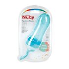 Nuby Silicone Squeeze Feeder with Spoon - Easy to Use - Aqua - BPA Free