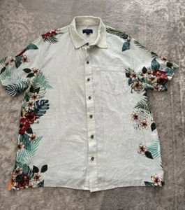 Margaritaville Island Reserve Shirt Hawaiian Parrot Linen Blend Men’s Large - Picture 1 of 11