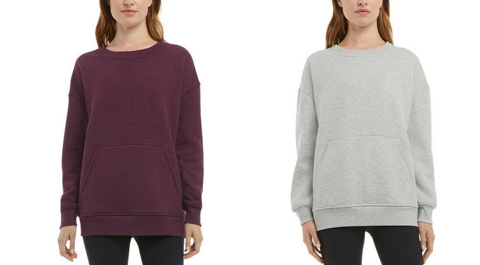 Danskin Women's Size S Oversized Fleece Sweatshirt Crew Neck Kangaroo Pocket - Image 1 of 1