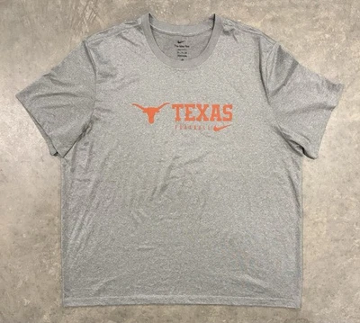 Texas Longhorns Shirt Mens 2XL Gray NCAA Football Nike Dri Fit Tee T-Shirt - Image 1 of 4