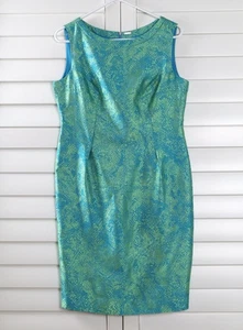 ELIE TAHARI $328 Snake Reptile Print Sheen Sleeveless Lined Dress Size 10 - Picture 1 of 5