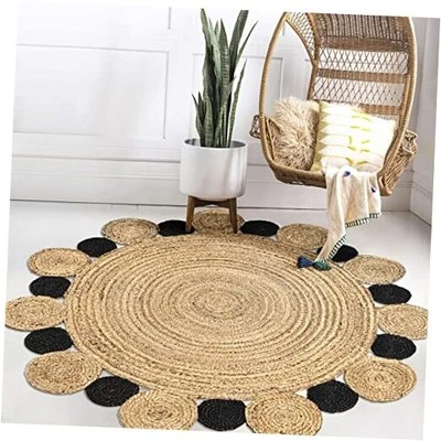  RNF108A-5R Ayana Dos Tonos Yute Hippy Circle Interior - Alfombra, Casa de Campo,  Foto 1 de 4