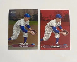 2024 Stadium Club #267 Pee Wee Reese Red Foil & Chrome Insert Cards (x2) - Foto 1 di 1